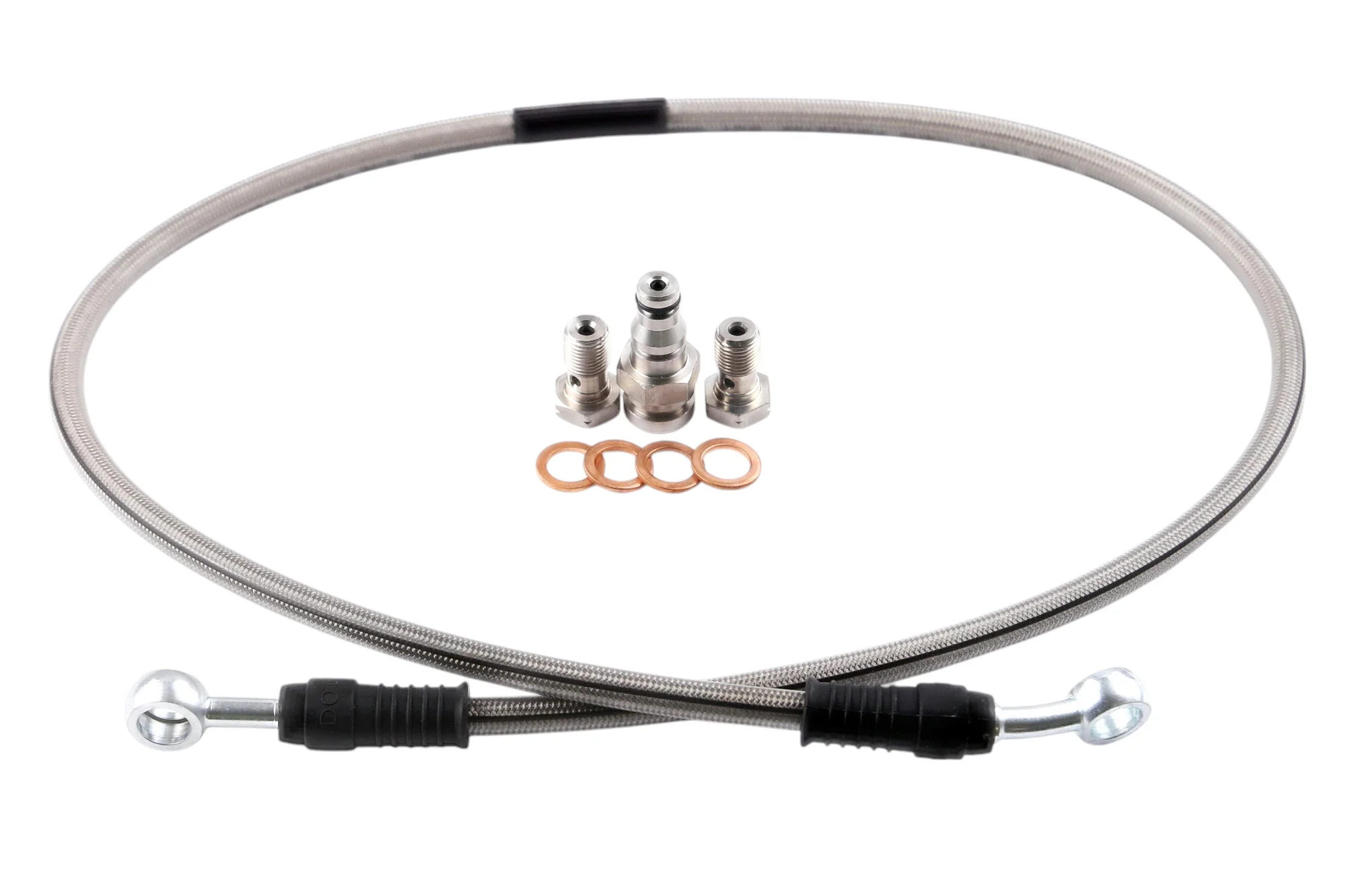 Xtreme Outback braided stainless steel clutch line with protective outer sleeve and metal braid construction